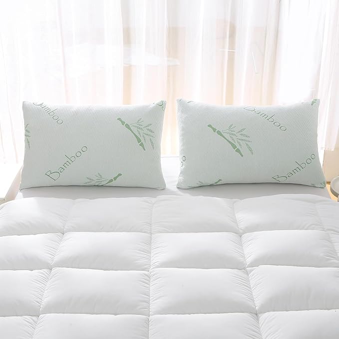 King Size Memory Foam Pillows Set of 2, Bed Pillow for Sleeping, Firm Pillow Gel for Neck Support, Hotel Quality Bed Rest Pillow with Cooling Zippered Breathable Cover King 2 Pack