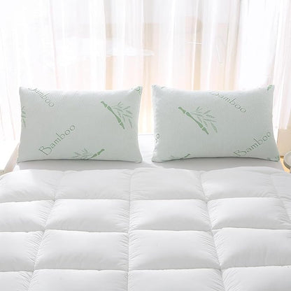King Size Memory Foam Pillows Set of 2, Bed Pillow for Sleeping, Firm Pillow Gel for Neck Support, Hotel Quality Bed Rest Pillow with Cooling Zippered Breathable Cover King 2 Pack