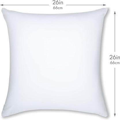 PILLOWY 26" x 26" Throw Pillow - White: 1 PCS Luxurious Premium Microbead Pillow with 85/15 Nylon/Spandex Fabric. Forever Fluffy, Outstanding Beauty & Support. Silky, Soft & Beyond Comfortable