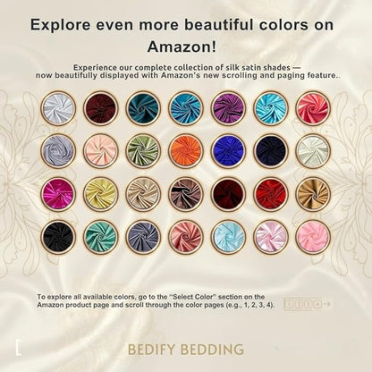 100% Pure Silk Satin Sheet Set 4pcs, Silk Fitted Sheet 15" Deep Pocket Mattress fit,Silk Flat Sheet&Silk Pillowcases Set Soft Silk Sheets|Wrinkle Free Fade Resistant (Blood Red/Full)
