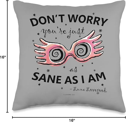 Harry Potter Luna Lovegood Spectrespecs Black Throw Pillow