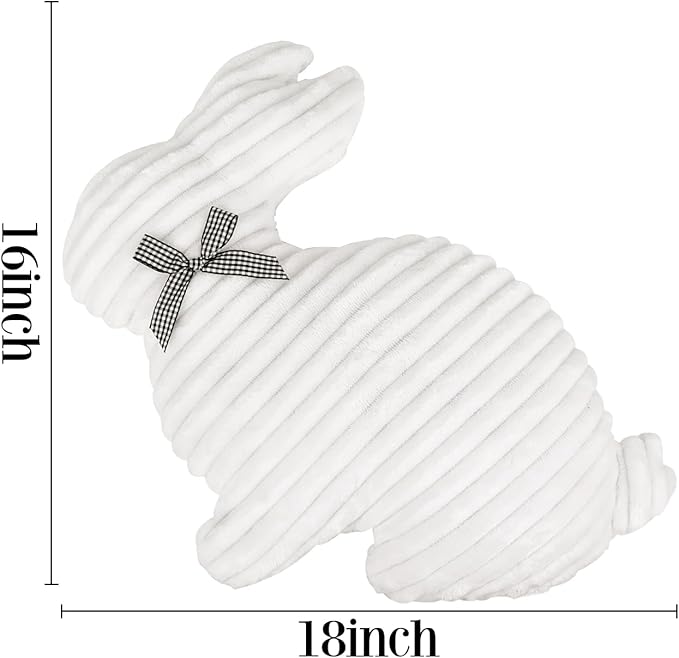 Easter Bunny Rabbit Throw Pillow: Ultra Soft Plush Faux Fur Striped Pillows, Fluffy Bunny Shaped Cushions Easter Throw Pillows, Spring Easter Decoration for Home, Bedroom, Living Room, Sofa and Couch