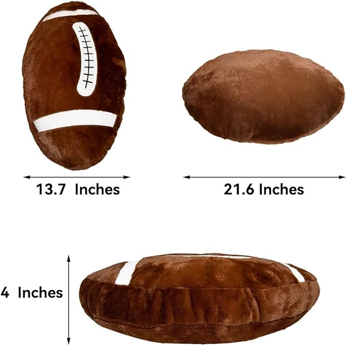 Football Pillow,Stuffed Football Throw Pillow,Cute Football Plush for Football Fans Creative Room Decor,Fluffy Durable Football Plushies Gift for Kids Party Birthday Decor(15.7 Inches)