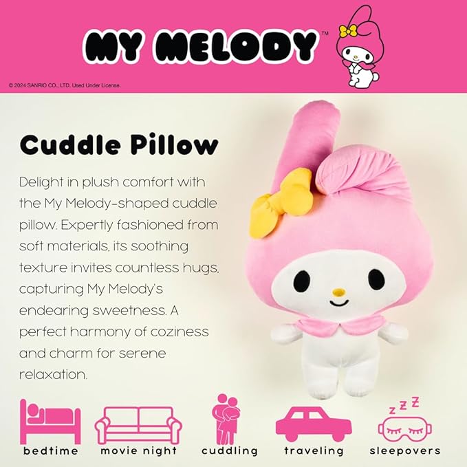 Collectibles Sanrio My Melody Bedding Super Soft Plush Decorative Throw Cuddle Pillow, (Officially Licensed Product) By Franco
