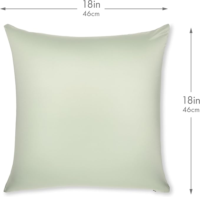 PILLOWY 18"x18" Throw Pillowcases (Cover Only) - 85/15 Nylon, Spandex - Luxurious, Silky, Stretchy & Soft - 1Pcs Solid Color - A Perfect Choice for Couch Chairs Sofa Bed Adult/Kids Bedroom, Cadet Grey