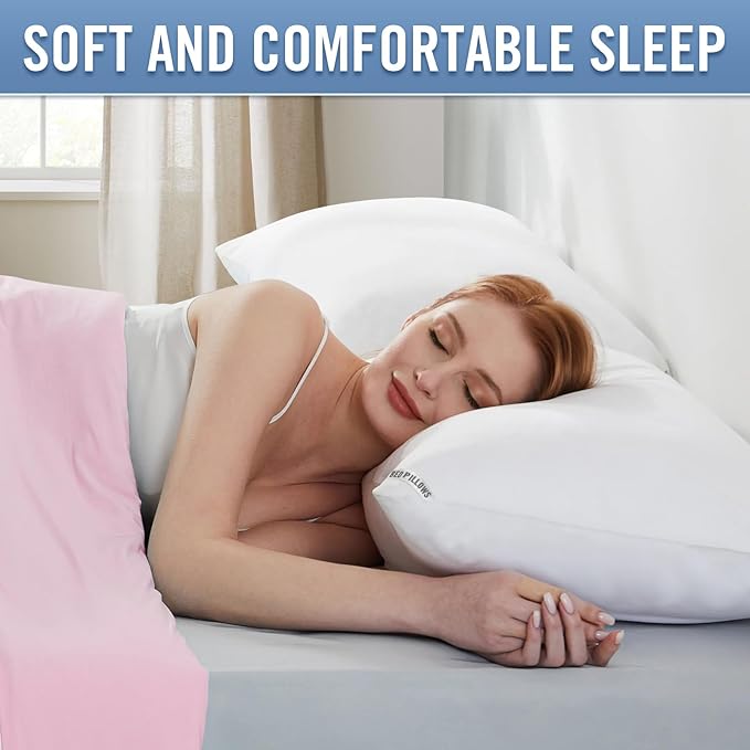 Luxury Hotel Pillows for Sleeping 2 Pack,Bed Pillows Standard Size Set of 2,Down Alternative Filling,Pillows for Back,Stomach and Side Sleepers