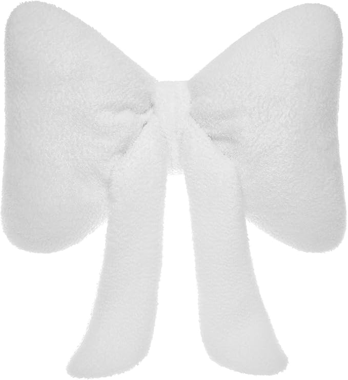 Stuffed Bow Christmas Decorations Soft Furry Bow Throw Pillows Cute Bowknot Plush Pillow Home Decor