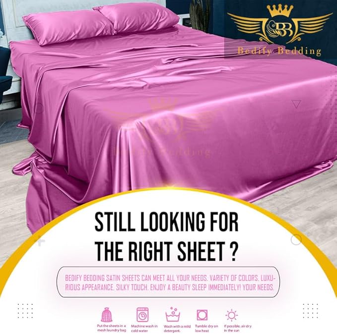 100% Pure Silk Satin Sheet Set 4pcs, Silk Fitted Sheet 15" Deep Pocket Mattress fit,Silk Flat Sheet&Silk Pillowcases Set Soft Silk Sheets|Wrinkle Free Fade Resistant(DarkIvory/Cal-king)
