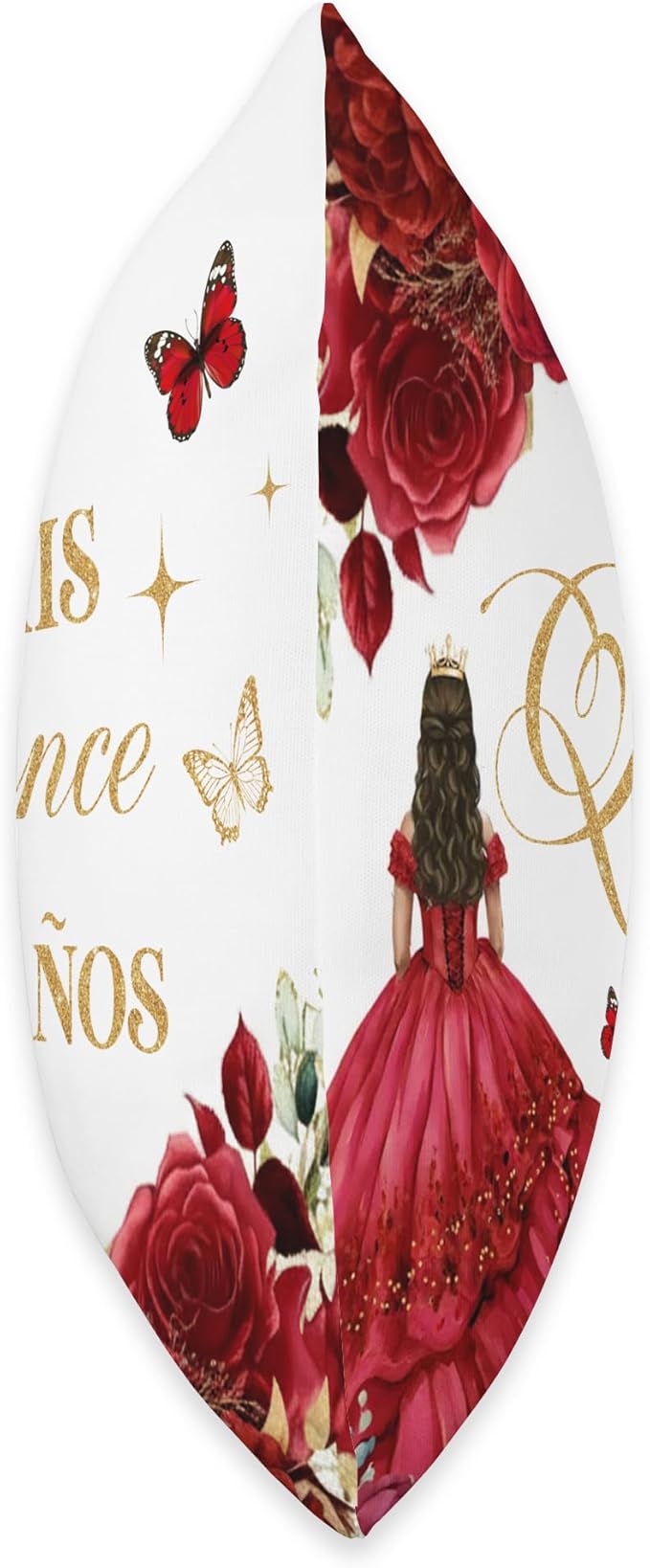 Red Roses Floral Quinceanera Mis XV Anos 15th Birthday Girl Throw Pillow