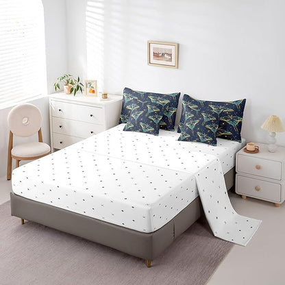 Erosebridal Bohemian Moth Bed in a Bag King Size Comforter Set 7 Pieces,Sun and Moon Bedding Sets Stars Galaxy Sheet Set with Comforter