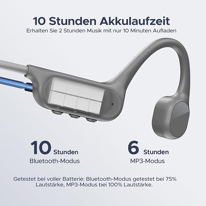 DOOGEE Bone Conduction IP68 Waterproof Swimming Headphones, 10H Battery Life Sports Running Wireless Bluetooth 5.4 Open Earphones with 32GB MP3 Dual Modes for Cycling, Underwater Swimming,Fitness