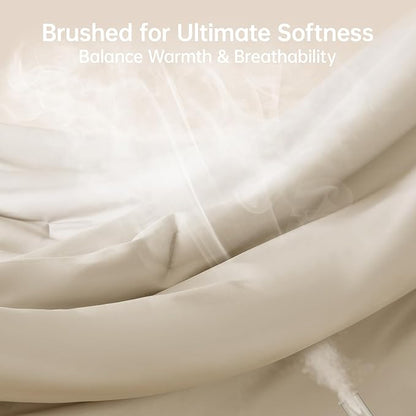 MUXHOMO Full Comforter Sets, All Season Ultra Soft Down Alternative Bedding - 3 Piece Lightweight Bed Set Includes 1 Comforter (82"x86") and 2 Pillow Shams (20"x26"), Linen