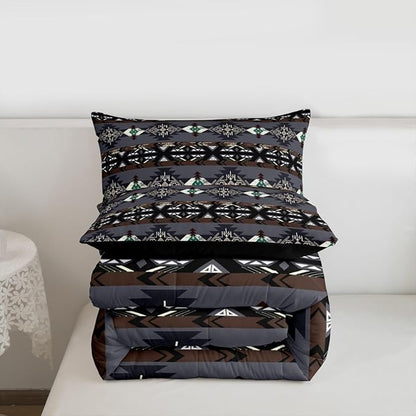 Erosebridal Southwestern Comforter Set Twin Bohemian Geometric Quilt,Ethnic Tribal Arrow Bedding Set Western Duvet Insert,Country Decor Western Room Decor for Bedroom Western Bedroom Decor Grey