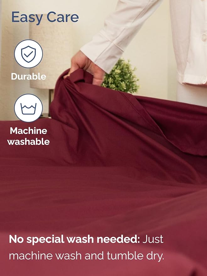 Extra Deep Twin XL Sheet Set - 4 Piece Breathable and Cooling Sheets - Hotel Luxury Bedding for Women, Men, Kids & Teens - Easy Secure Fit - Soft, Wrinkle Free & Comfy - Extra Deep Pockets - Burgundy