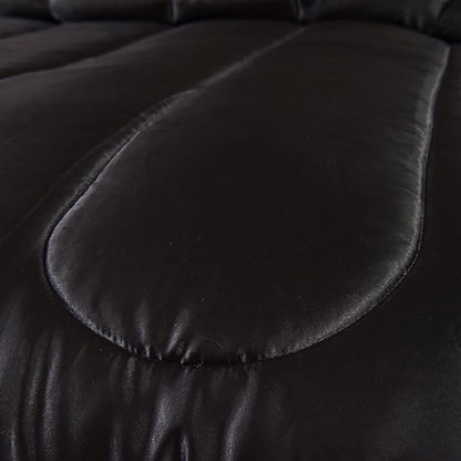 Dreamer Silk Like Black Satin Comforter Set - Queen Size, Silky Microfiber Filling, Down Alternative, Luxury Silky Bed Comforter 1 Comforter 2 Pillowcases