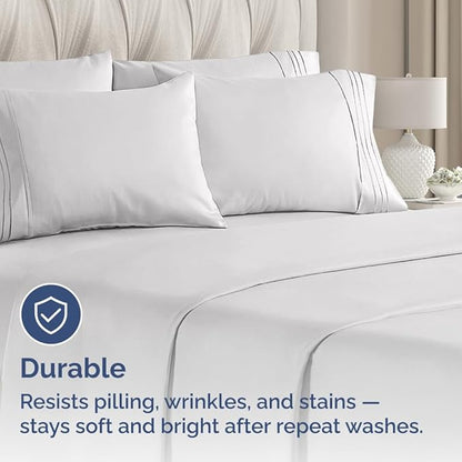 King Pillow Cases Set of 8 - Ultra Soft Hotel Quality Pillowcase Covers - Comfy, Cozy & Wrinkle Free - Shrink, Stain and Fade Resistant - Machine Washable Pillow Protectors - 8 Piece Set - French Grey