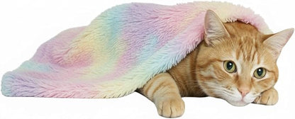 Pets Bed Blanket Dogs Reversible Soft Dog Throw Blankets Cats Mat Sleeper Fuzzy Pet Couch Covers Washable Cat Puppy Cover for Beds Sofa Travel Double Sided Furniture Protection (Colorful Pink,S)