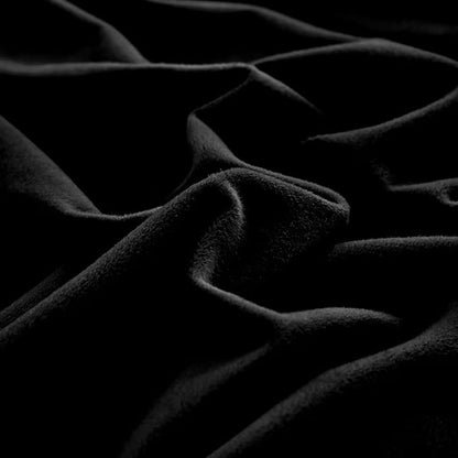 Cottonight Velvet Comforter Set - Cal King Black Flannel Bedding - Plush Fluffy Blanket Quilts - Modern Winter Warm Thick Solid Black Bedding Set