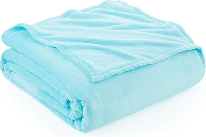 Hansleep Fleece Robin Egg Blue King Blanket, Super Soft Flannel Fuzzy Plush Cozy Blanket for All Seasons, Robin Egg Blue, King 90x108 Inches
