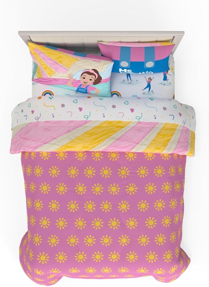 Ms. Rachel Educational Adventures Kids Bedding Super Soft Microfiber Comforter and Sheet Set, 5 Piece Full Size, (Officially Licensed Product) by Franco