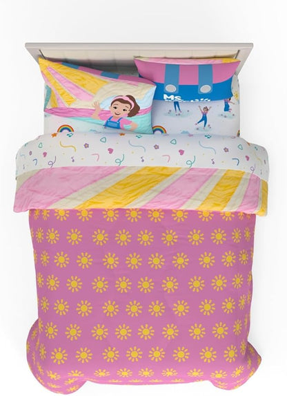 Ms. Rachel Educational Adventures Kids Bedding Super Soft Microfiber Comforter and Sheet Set, 5 Piece Full Size, (Officially Licensed Product) by Franco