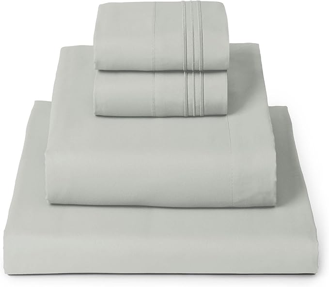 Mellanni California King Sheets Set - 4 PC Iconic Collection Bedding - Hotel Luxury, Extra Soft, Cooling Bed Sheets - Wrinkle, Fade, Stain Resistant (Cal King, Spa Mint)