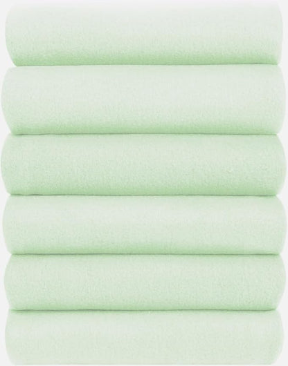 Fleece Throw Blankets Bulk Fleece Blankets Solid Wholesale Lightweight Warm Soft for Pet Bed Sofa Couch Office Wedding Gifts Travel Seasons Sage Green 50x60 Inches Pack of 6