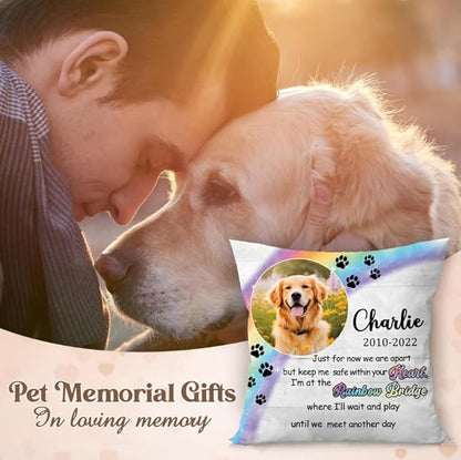 Personalized Pet Photo Memorial Throw Pillow (Insert Included), Dog Memorial Gifts for Loss of Dog, Pet Pillows Photo, Pet Loss Gift Sympathy Gift for Pet, Pillow Case Cover, Pillow Pet Dog