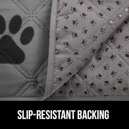 GORILLA GRIP Waterproof Bed Cover for Dogs, 82x52, Gripped Slip Resistant Backing, Leak Proof Washable Dog Blanket Covers Sofa, Couch, Sectional, Crate, Car, RV Seats, Pet Puppy Essentials, Gray Paw