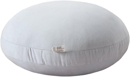 Round Throw Pillows 18x18 Grey Down-Like Polyester Filling Super Soft Ultra Fluffy Feather-Like Touching Round Floor Pillow 45x45cm Decorative Circle Cushion for Couch Bed Sofa Car, 1 Piece