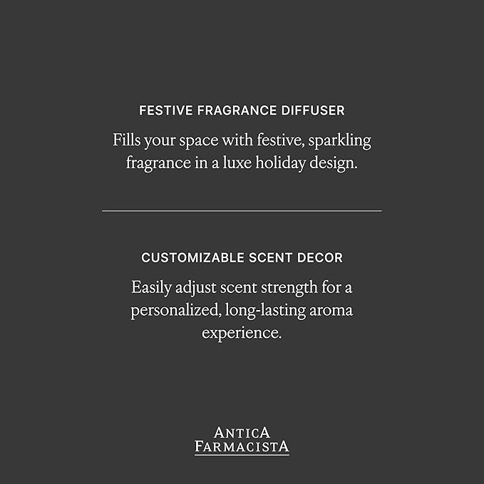Antica Farmacista Holiday Home Ambiance Diffuser - Long-Lasting Reed Scent Diffuser - Luxury Room Freshener Gift - Prosecco Black, 33.8 fl oz