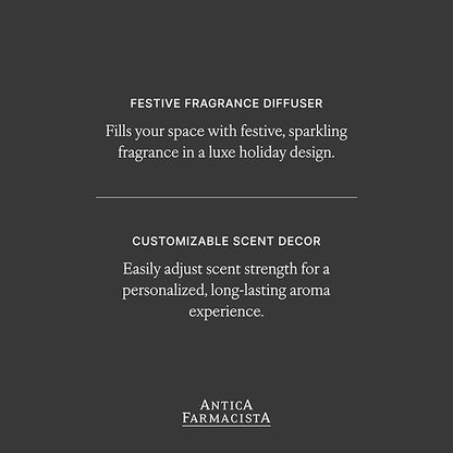 Antica Farmacista Holiday Home Ambiance Diffuser - Long-Lasting Reed Scent Diffuser - Luxury Room Freshener Gift - Prosecco Black, 33.8 fl oz