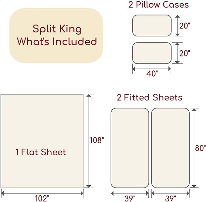 Mellanni Split King Sheets Set - 5 PC Iconic Collection Bedding - Hotel Luxury, Extra Soft, Cooling Bed Sheets - Wrinkle, Fade, Stain Resistant (Split King, Poppy Orange)