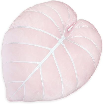 Green Philosophy Co. Philodendron Gloriosum Leaf Pillow - Baby Pink