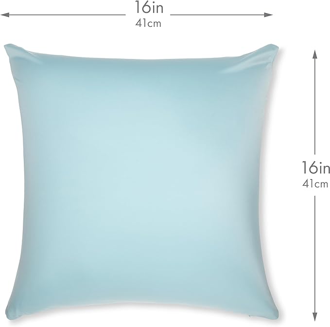 PILLOWY 16"x16" Throw Pillow - Sweat Baby Blue: 1Pcs Luxurious Premium Microbead Pillow with 85/15 Nylon/Spandex Fabric. Forever Fluffy, Outstanding Beauty & Support. Silky, Soft & Beyond Comfortable