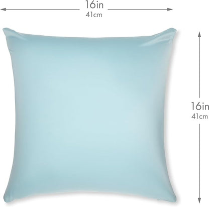 PILLOWY 16"x16" Throw Pillow - Sweat Baby Blue: 1Pcs Luxurious Premium Microbead Pillow with 85/15 Nylon/Spandex Fabric. Forever Fluffy, Outstanding Beauty & Support. Silky, Soft & Beyond Comfortable