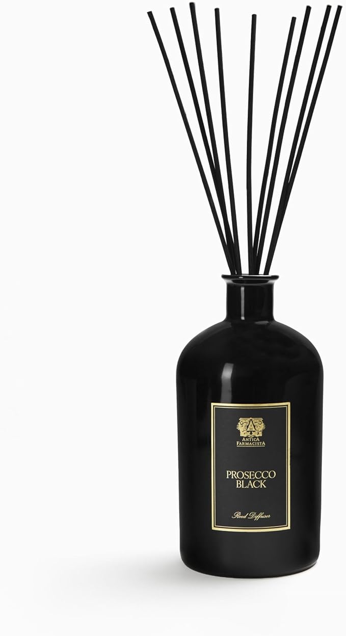 Antica Farmacista Holiday Home Ambiance Diffuser - Long-Lasting Reed Scent Diffuser - Luxury Room Freshener Gift - Prosecco Black, 33.8 fl oz
