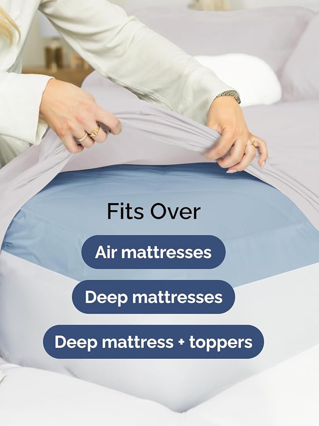 Extra Deep Queen Sheet Set - 6 Piece Breathable and Cooling Sheets - Hotel Luxury Bedding for Women, Men, Kids & Teens - Easy & Secure Fit - Soft and Wrinkle Free - Extra Deep Pockets - French Grey