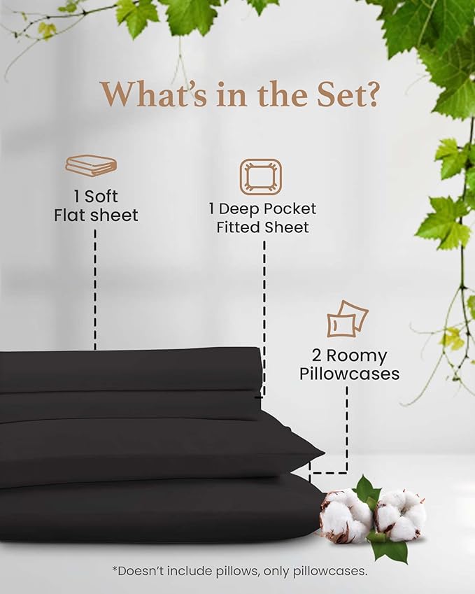 Good Sleep Bedding Luxurious Dark Gray RV King Sheets 72 x 75-100% Egyptian Cotton, 4 Piece Set - Ultra Soft, 16" Deep Pockets