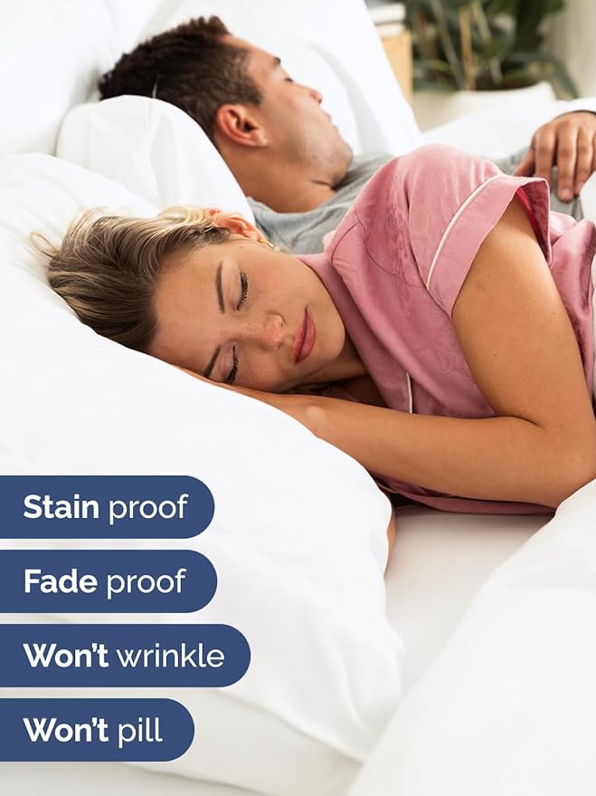 Extra Deep Twin Sheet Set - 4 Piece Breathable and Cooling Sheets - Hotel Luxury Bedding for Women, Men, Kids & Teens - Easy & Secure Fit - Soft, Wrinkle Free and Comfy - Extra Deep Pockets - White