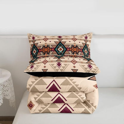 Erosebridal Boho Geometric Bedding Sets Western Comforter Set King,Ethnic Tribe Arrow Aztec Quilt Indian Tribal Geometric Diamond Triangle Duvet Insert,Exotic Western Room Decor