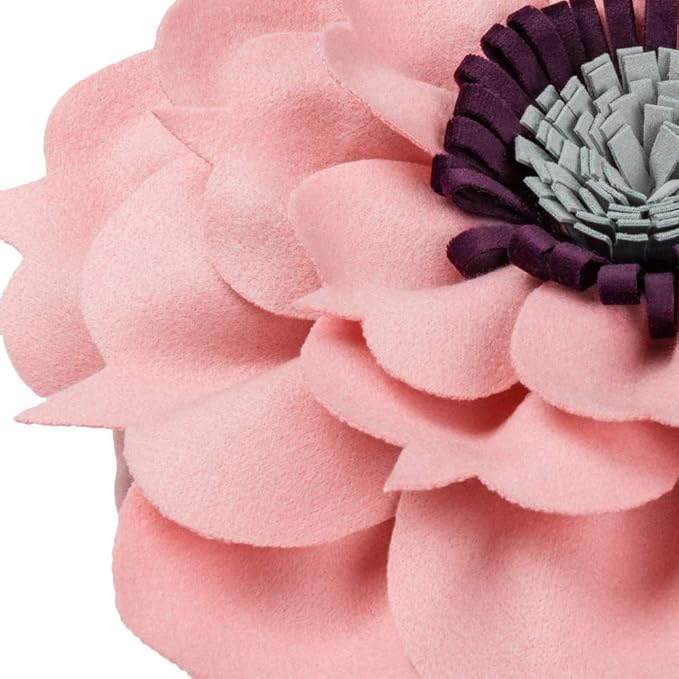 3D Flower Decorative Throw Pillow Accent Handmade Round Pillow Cushion with Insert for Home Couch Bedroom Decor 13 x 13 Inch Pink