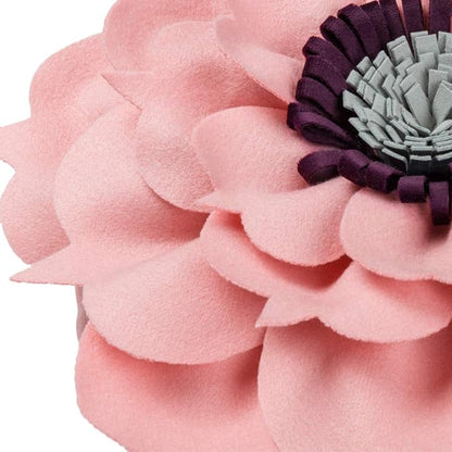 3D Flower Decorative Throw Pillow Accent Handmade Round Pillow Cushion with Insert for Home Couch Bedroom Decor 13 x 13 Inch Pink