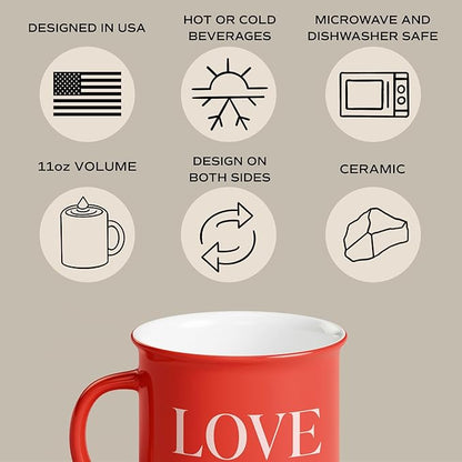 Sweet Water Decor Love You Camping Mugs - 11Oz Coffee Mugs for Couples, Dishwasher & Microwave Safe - Ceramic Travel Mug Romantic Valentines Gifts for Him and Her, Anniversary & Wedding Present