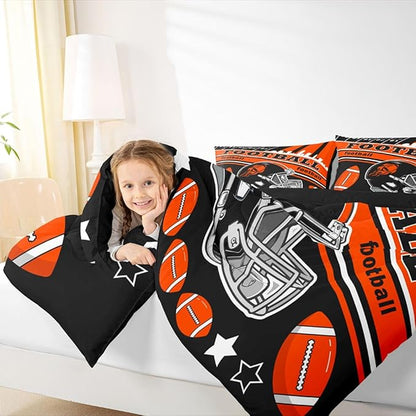 Feelyou Football Bedding Set Boys Girls Queen Size Rugby Sports Comforter Set Sports Themed Women Men Football City Duvet Quilt Bedroom Decor