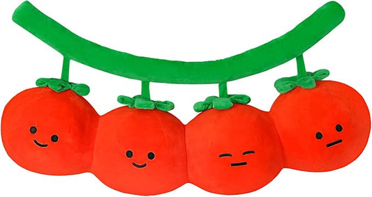 LANPU Cute Tomato Throw Pillow, Soft Plush Fruit Cushion, Kawaii Decorative Pillow for Couch Bed Sofa, Fun Plush Home Decor Gift for Couch and Bed