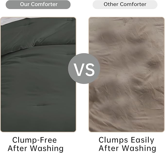 satisomnia Queen Comforter Set Grey 3 PCS, Lightweight Down Alternative Comforter Full Size