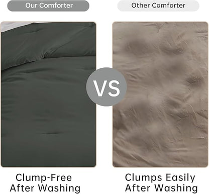 satisomnia Queen Comforter Set Grey 3 PCS, Lightweight Down Alternative Comforter Full Size