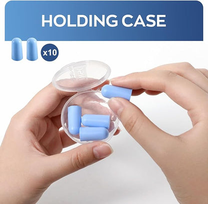 10Pairs Foam Earplugs, Noise Cancelling Ear Plugs for Sleeping Hearing Protection for Shooting Range, Work, Travel,Concert Blue