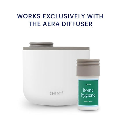 Aera Mini Home Hygiene Linen and Lemon - Essential Oil for Home – Citrus and Clean Laundry Fragrance - Notes of Lemon Peel, Copaiba and Pine - Scent Refill - Capsule Size Works with Mini Diffuser